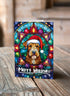 Airedale Terrier in a Santa Hat Christmas Card